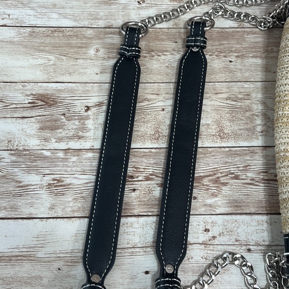 Steve Madden Woven Purse with Leather Straps Tan and Brown - Picture 11 of 12